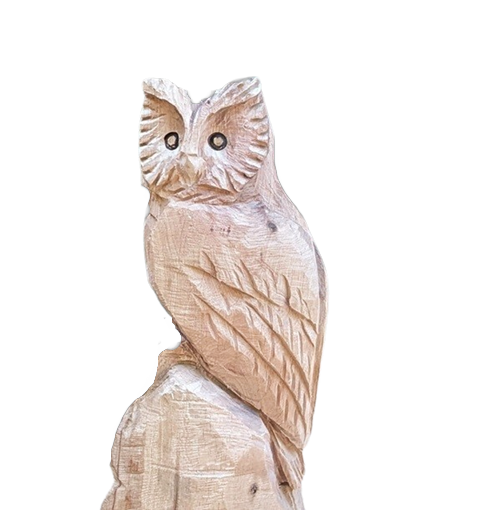 Holzskulptur Eule